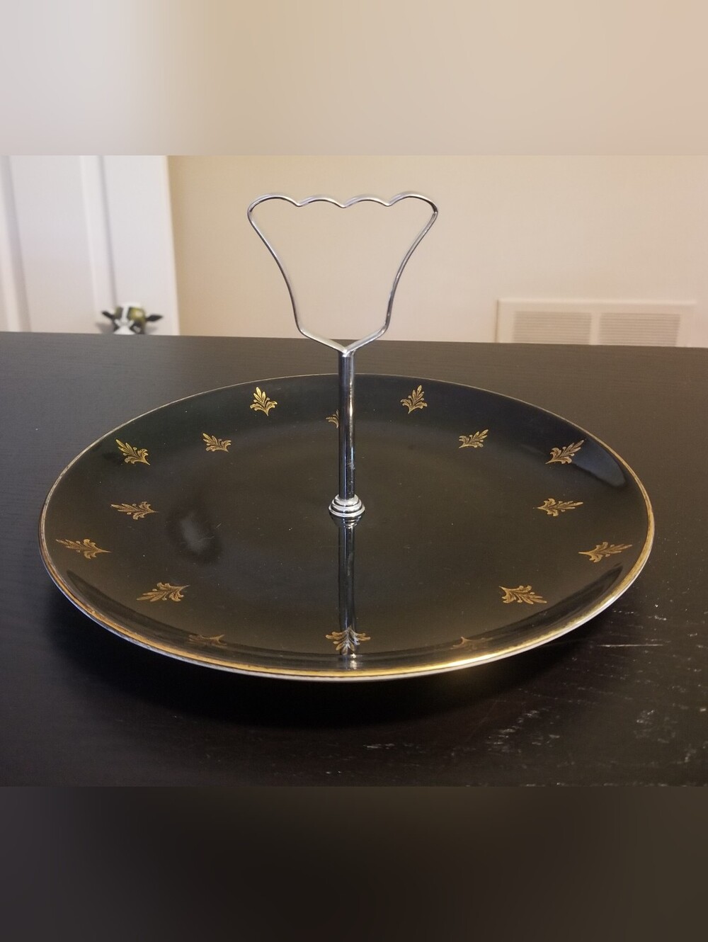 MCM Black and Gold  Server Plate with Handle